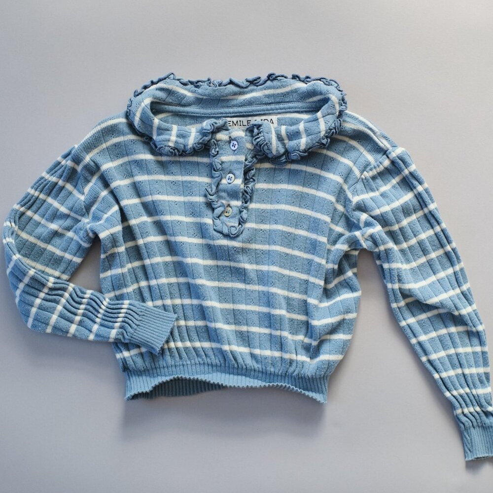 EMILE ET IDA STRIPES T-SHIRT IN CIEL